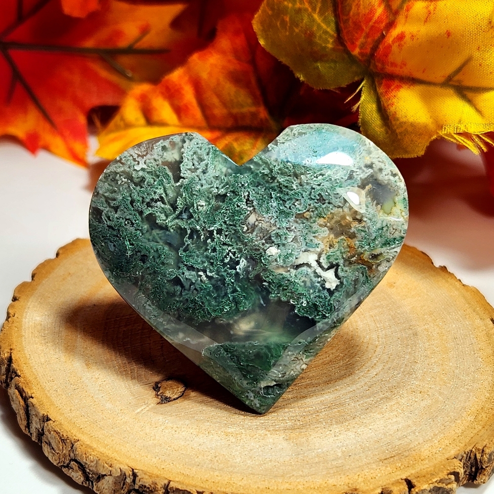 Moss Agate Heart